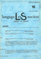 Langage et société, n° 18/déc. 1981