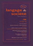 Langage et société, n° 86/déc. 1998