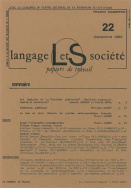 Langage et société, n° 22/déc. 1982