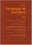 Langage et société, n° 104/juin 2003