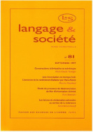 Langage et société, n° 81/sept. 1997