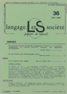 Langage et société, n° 36/juin 1988