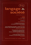 Langage et société, n° 110/déc. 2004