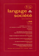 Langage et société, n° 108/juin 2004