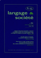 Langage et société, n° 71/mars 1995