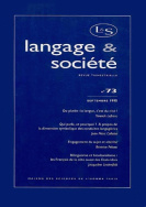 Langage et société, n° 73/sept. 1995