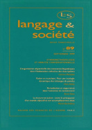 Langage et société, n° 89/septembre 1999