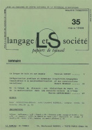 Langage et société, n° 35/mars 1986