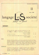 Langage et société, n° 11/mars 1980