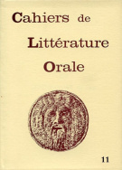 Cahiers de littérature orale, n° 11, 1982