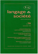 Langage et société, n° 78/déc. 1996