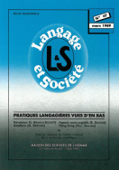 Langage et société, n° 47/mars 1989