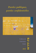 Cahiers de littérature orale, n° 77-78/2015