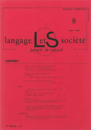 Langage et société, n° 8, fasc. 1/juin 1984