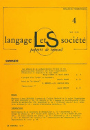 Langage et société, n° 4/mai 1978