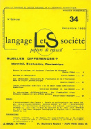 Langage et société, n° 34/déc. 1985