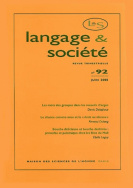 Langage et société, n° 92/juin 2000