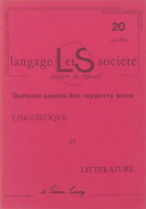 Langage et société, n° 20/juin 1982