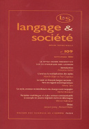 Langage et société, n° 109/sept. 2004