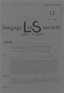 Langage et société, n° 12/juin 1980