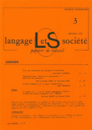 Langage et société, n° 3/févr. 1978