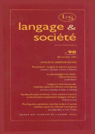Langage et société, n° 98/déc. 2001